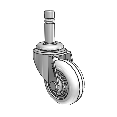 Regent Grip Ring Polished Nickel Swivel Caster with 2 x .8125 Clear Vipor Wheel