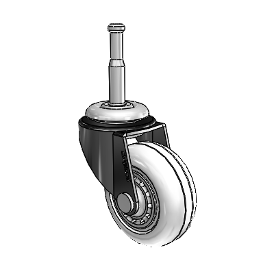 Regent Grip Neck Black Oxide Swivel Caster with 2 x .8125 Clear Vipor Wheel
