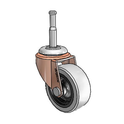 Regent Grip Neck Copper Oxide Swivel Caster with 2 x .8125 Grey Thermoplastic Urethane Wheel