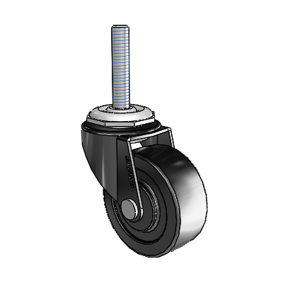 Regent Threaded Stem Black Oxide Swivel Caster with 2 x .8125 Polyolefin Wheel