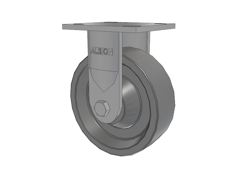 16 Series Top Plate Rigid Caster with 6 x 2 Grey Polyurethane XP - X-treme Plus Solid Polyurethane Wheel