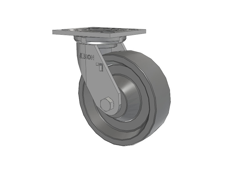 16 Series Top Plate Swivel Caster with 6 x 2 Grey Polyurethane XP - X-treme Plus Solid Polyurethane Wheel