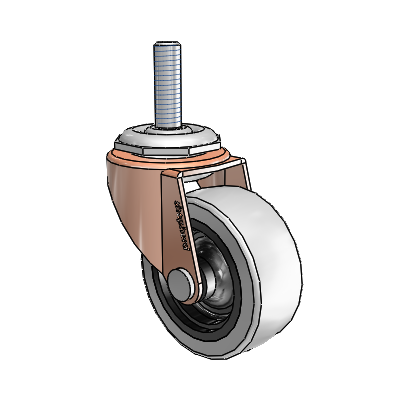 Regent Threaded Stem Copper Oxide Swivel Caster with 2 x .8125 Grey Thermoplastic Urethane Wheel