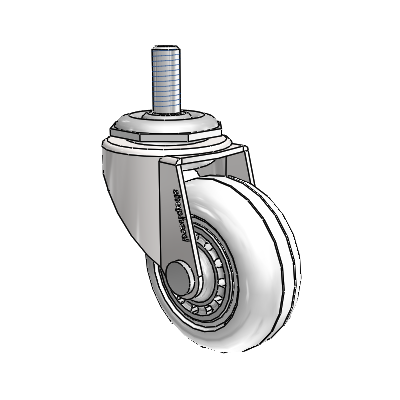 Regent Threaded Stem Bright Chrome Swivel Caster with 2 x .8125 Clear Vipor Wheel