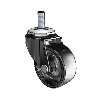 Regent Threaded Stem Black Oxide Swivel Caster with 2 x .8125 Polyolefin Wheel