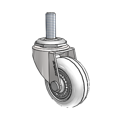 Regent Threaded Stem Bright Chrome Swivel Caster with 2 x .8125 Clear Vipor Wheel