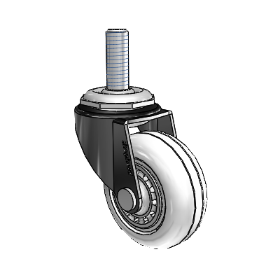 Regent Threaded Stem Black Oxide Swivel Caster with 2 x .8125 Clear Vipor Wheel