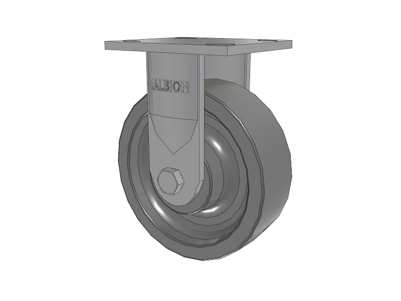 16 Series Top Plate Rigid Caster with 6 x 2 Grey Polyurethane XP - X-treme Plus Solid Polyurethane Wheel