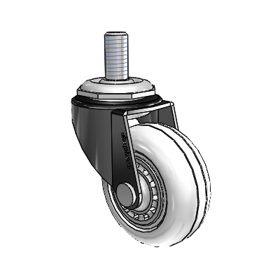 Regent Threaded Stem Black Oxide Swivel Caster with 2 x .8125 Clear Vipor Wheel