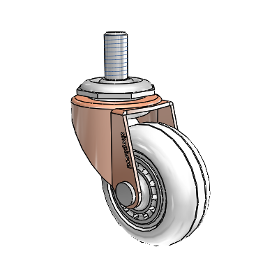 Regent Threaded Stem Copper Oxide Swivel Caster with 2 x .8125 Clear Vipor Wheel
