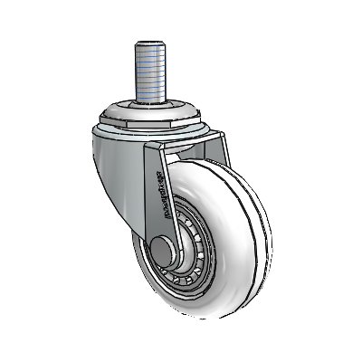Regent Threaded Stem Zinc Swivel Caster with 2 x .8125 Clear Vipor Wheel
