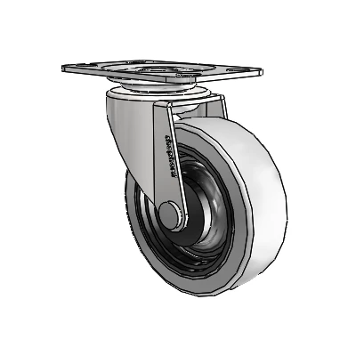 Regent Top Plate Bright Chrome Swivel Caster with 2.5 x .8125 Grey Thermoplastic Urethane Wheel