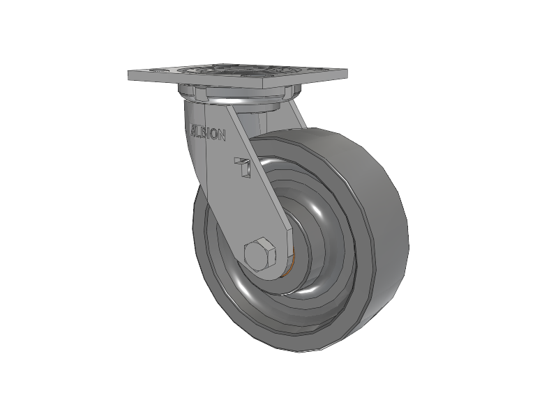 16 Series Top Plate Swivel Caster with 6 x 2 Grey Polyurethane XP - X-treme Plus Solid Polyurethane Wheel