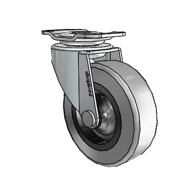 Regent Top Plate Zinc Swivel Caster with 2.5 x .8125 Grey Thermoplastic Rubber Wheel