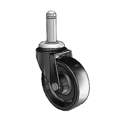Regent Grip Ring Black Oxide Swivel Caster with 2.5 x .8125 Polyolefin Wheel