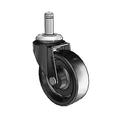 Regent Grip Ring Black Oxide Swivel Caster with 2.5 x .8125 Polyolefin Wheel
