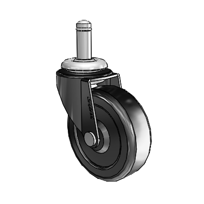 Regent Grip Ring Black Oxide Swivel Caster with 2.5 x .8125 Hard Rubber Wheel