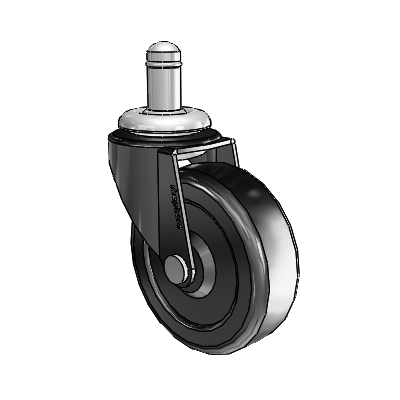 Regent Grip Ring Black Oxide Swivel Caster with 2.5 x .8125 Hard Rubber Wheel