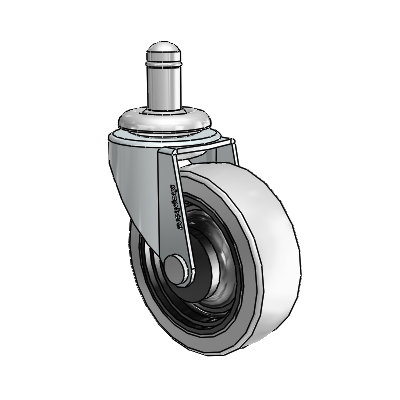 Regent Grip Ring Zinc Swivel Caster with 2.5 x .8125 Grey Thermoplastic Urethane Wheel