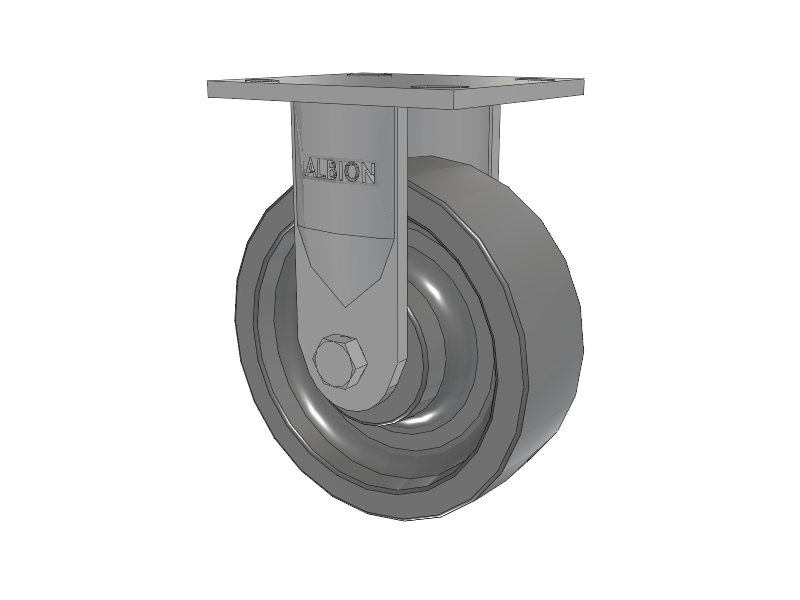 16 Series Top Plate Rigid Caster with 6 x 2 Grey Polyurethane XP - X-treme Plus Solid Polyurethane Wheel