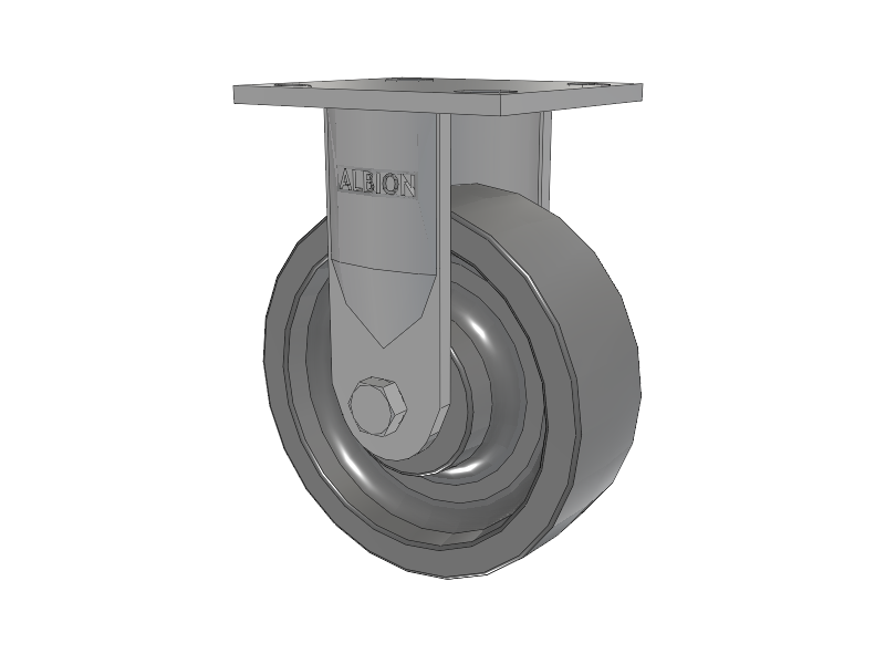 16 Series Top Plate Rigid Caster with 6 x 2 Grey Polyurethane XP - X-treme Plus Solid Polyurethane Wheel