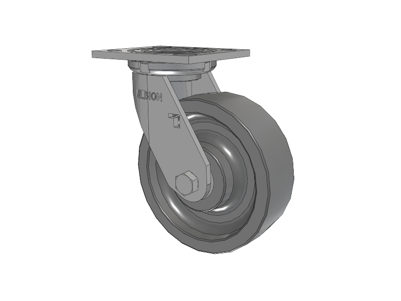 16 Series Top Plate Swivel Caster with 6 x 2 Grey Polyurethane XP - X-treme Plus Solid Polyurethane Wheel