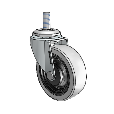Regent Threaded Stem Zinc Swivel Caster with 2.5 x .8125 Grey Thermoplastic Urethane Wheel