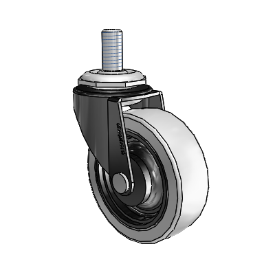 Regent Threaded Stem Black Oxide Swivel Caster with 2.5 x .8125 Grey Thermoplastic Urethane Wheel