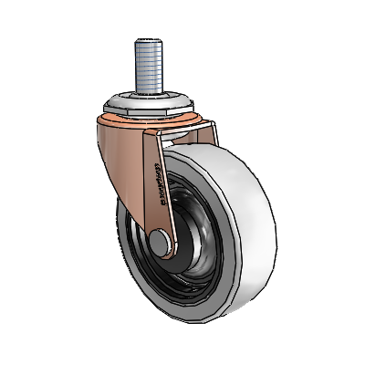 Regent Threaded Stem Copper Oxide Swivel Caster with 2.5 x .8125 Grey Thermoplastic Urethane Wheel
