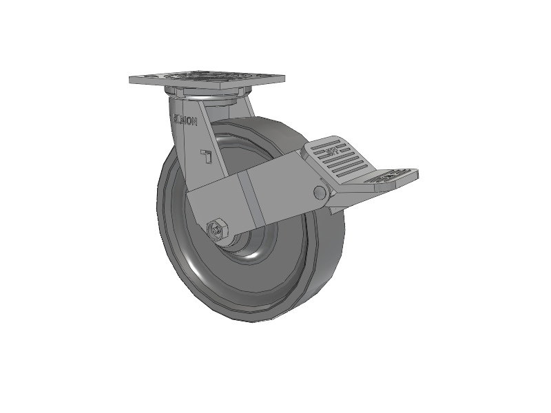 16 Series Top Plate Swivel Caster with 8 x 2 Grey Polyurethane XP - X-treme Plus Solid Polyurethane Wheel and Face Brake