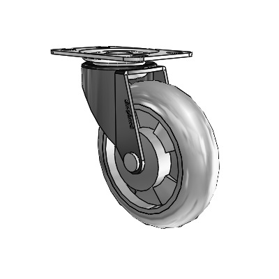 Regent Top Plate Black Oxide Swivel Caster with 3 x .8125 Grey MonoTech Wheel