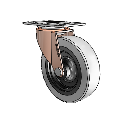 Regent Top Plate Copper Oxide Swivel Caster with 3 x .8125 Grey Thermoplastic Urethane Wheel