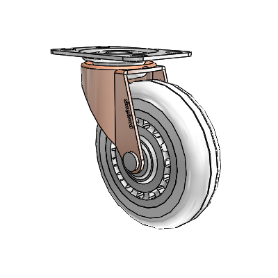 Regent Top Plate Copper Oxide Swivel Caster with 3 x .8125 Clear Vipor Wheel