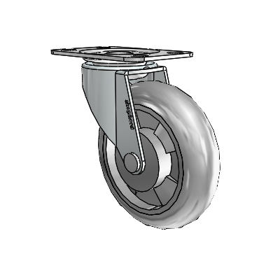 Regent Top Plate Zinc Swivel Caster with 3 x .8125 Grey MonoTech Wheel