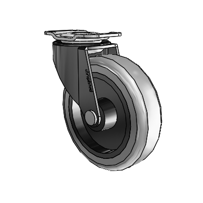 Regent Top Plate Black Oxide Swivel Caster with 3 x .8125 Grey Thermoplastic Rubber Wheel