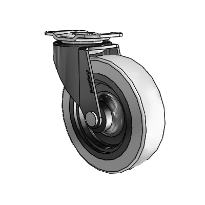 Regent Top Plate Black Oxide Swivel Caster with 3 x .8125 Grey Thermoplastic Urethane Wheel