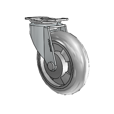 Regent Top Plate Zinc Swivel Caster with 3 x .8125 Grey MonoTech Wheel