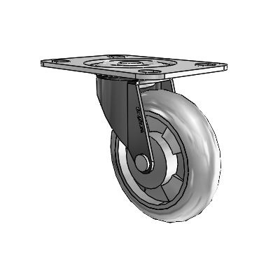 Regent Top Plate Black Oxide Swivel Caster with 3 x .8125 Grey MonoTech Wheel