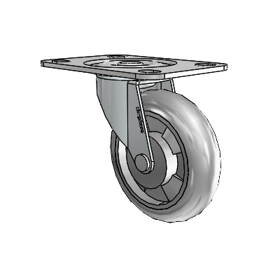 Regent Top Plate Zinc Swivel Caster with 3 x .8125 Grey MonoTech Wheel