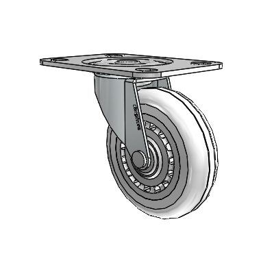 Regent Top Plate Zinc Swivel Caster with 3 x .8125 Clear Vipor Wheel