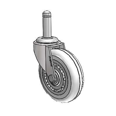 Regent Grip Ring Bright Chrome Swivel Caster with 3 x .8125 Clear Vipor Wheel