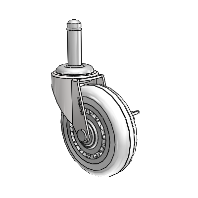 Regent Grip Ring Bright Chrome Swivel Caster with 3 x .8125 Clear Vipor Wheel and Side Brake