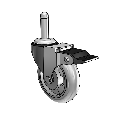 Regent Grip Ring Black Oxide Swivel Caster with 3 x .8125 Grey MonoTech Wheel and Top Lock Brake