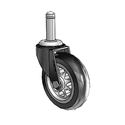 Regent Grip Ring Black Oxide Swivel Caster with 3 x .8125 No-Matic Rubber Wheel