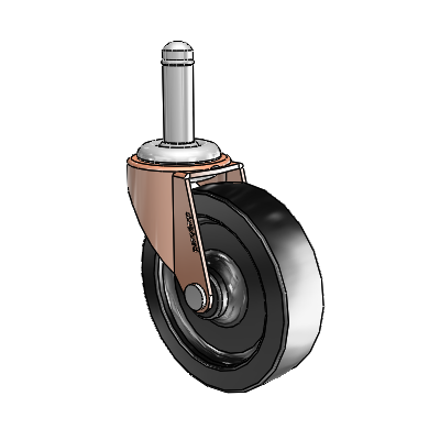 Regent Grip Ring Copper Oxide Swivel Caster with 3 x .8125 Black Polyolefin Wheel