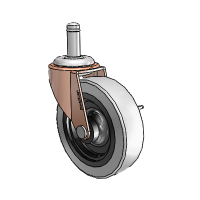 Regent Grip Ring Copper Oxide Swivel Caster with 3 x .8125 Grey Thermoplastic Urethane Wheel and Side Brake