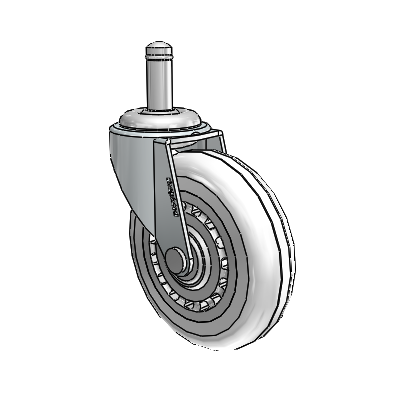 Regent Grip Ring Zinc Swivel Caster with 3 x .8125 Clear Vipor Wheel