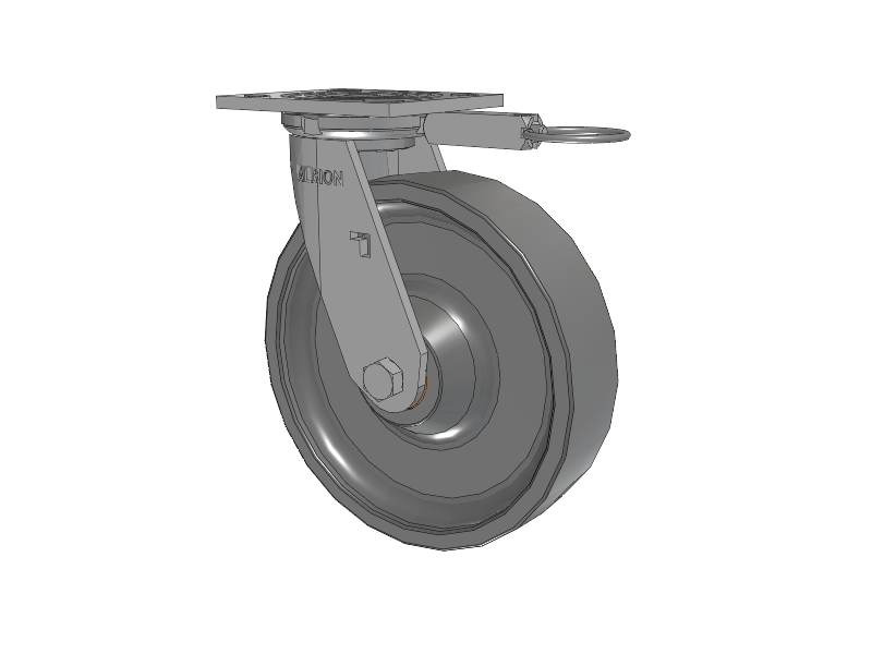 16 Series Top Plate Swivel Caster with 8 x 2 Grey Polyurethane XP - X-treme Plus Solid Polyurethane Wheel