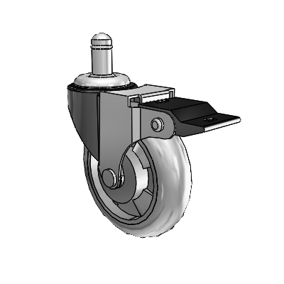 Regent Grip Ring Black Oxide Swivel Caster with 3 x .8125 Grey MonoTech Wheel and Top Lock Brake