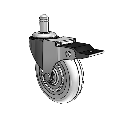 Regent Grip Ring Black Oxide Swivel Caster with 3 x .8125 Clear Vipor Wheel and Top Lock Brake